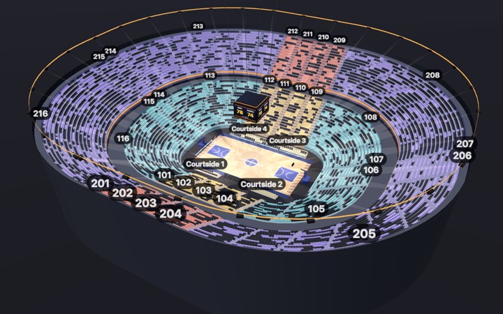 Pabellón de baloncesto en 3D