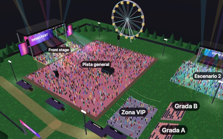 Festival al aire libre en 3D