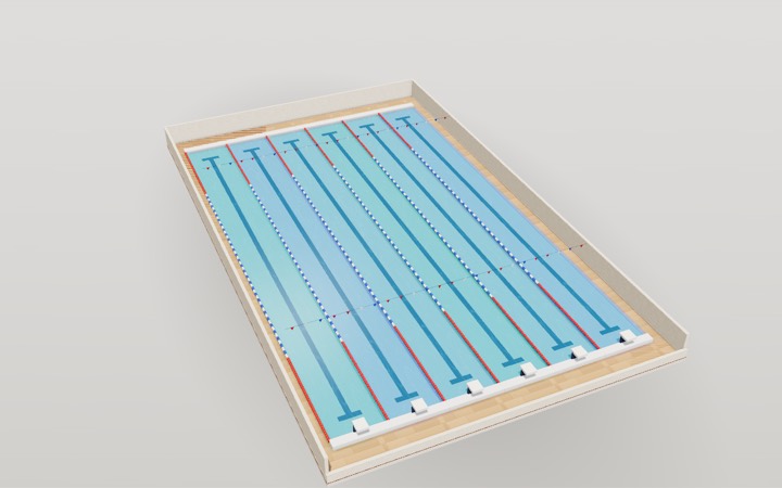 Calles de piscina en 3D