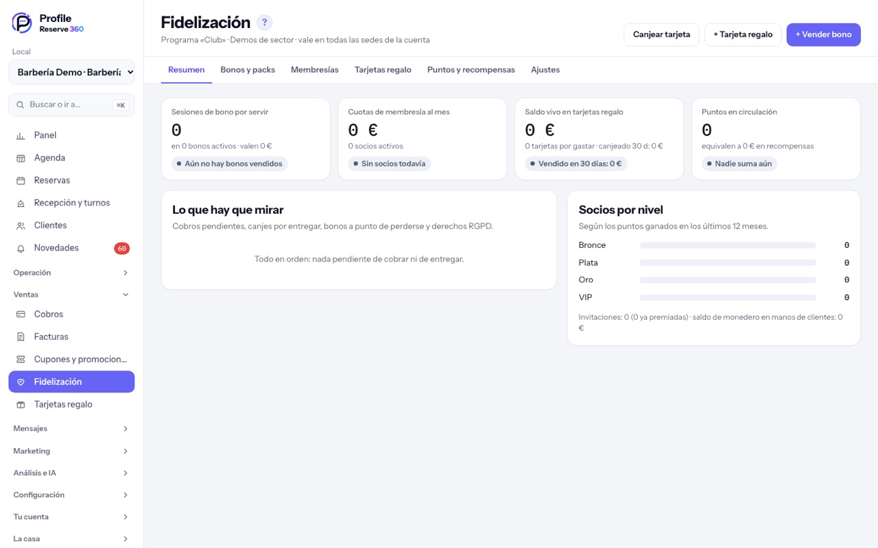 Fidelización: resumen y pestañas
